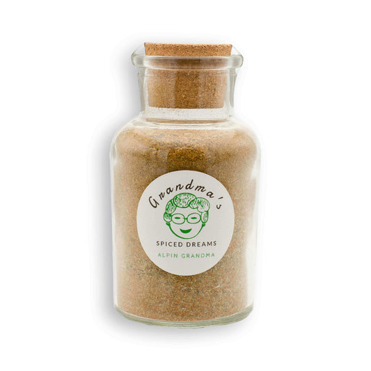 Alpin Grandma Gewürz – hochwertige Kräutermischung aus den Alpen für kreative Küche, perfekt für Suppen, Saucen und Fleischgerichte.