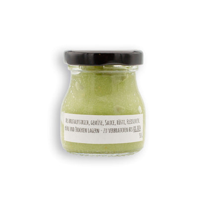 Magic Garlic Knoblauchpaste – Rückseite des Glases mit Zutatenliste und Anwendungshinweisen für vielseitige Verwendung in der Küche